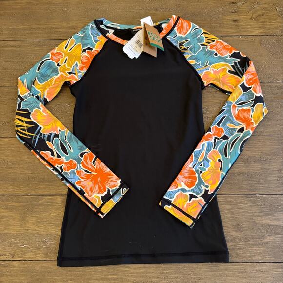Volcom Women's Size XS Take It Easy Long Sleeve Floral Rash Guard 50 UPF NWT - Picture 2 of 9
